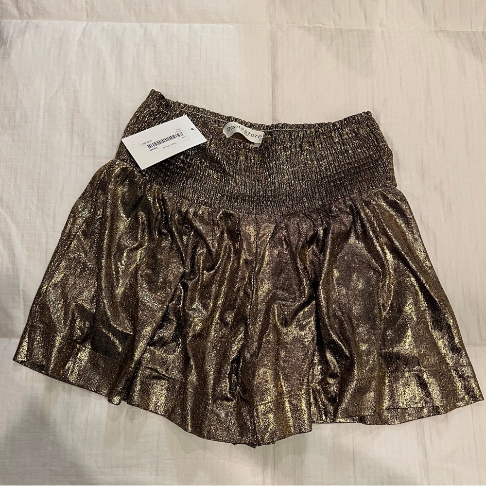 Gold metallic swing shorts from Pants Store size M